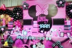 Stage-and-birthday-wall-for-Birthday-Party-minnie-mouse-theme